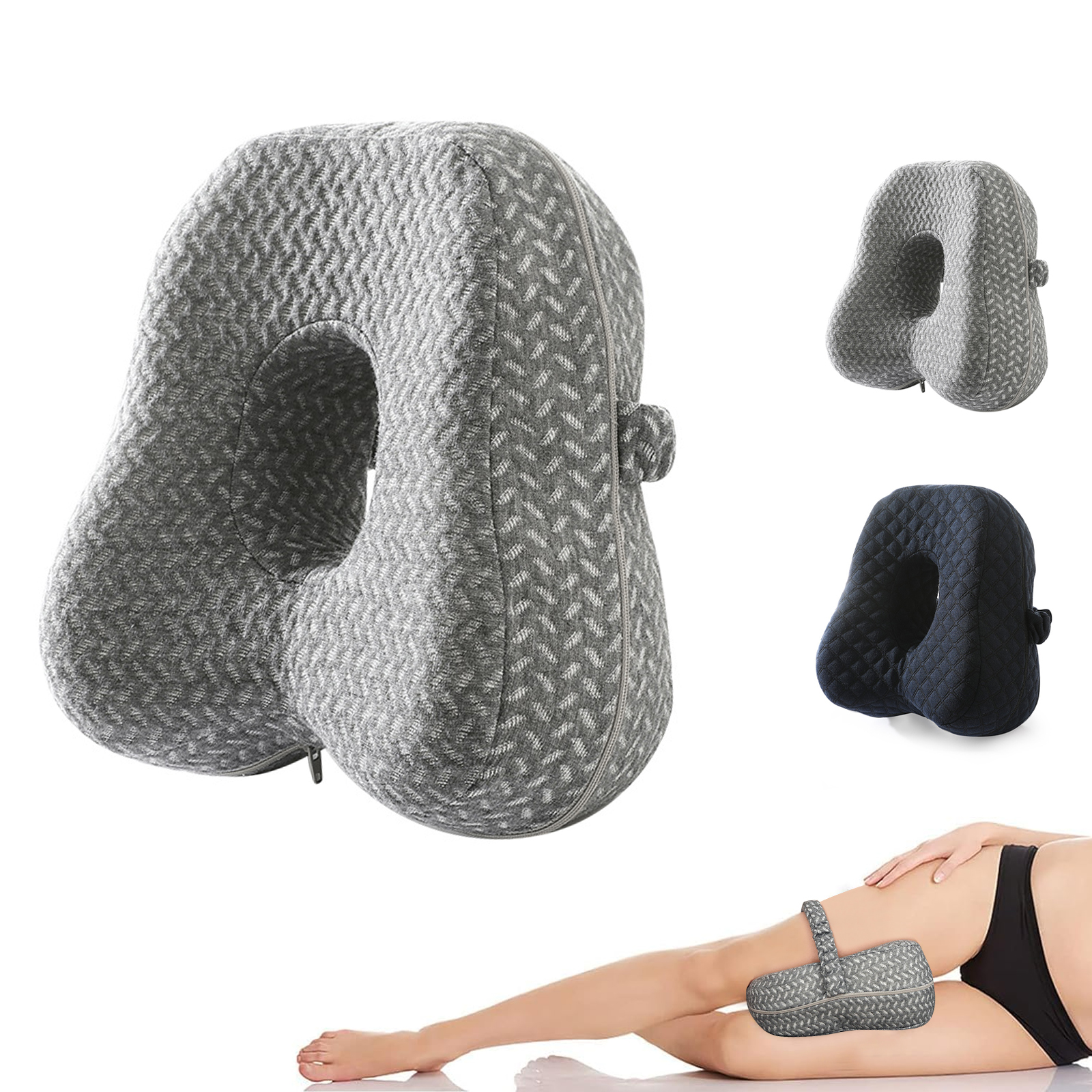 Beauare Smoothspine Alignment Pillow - Relieve Hip Pain \u0026 Sciatica, Leg Alignment Pillow, Smooth Spine Improved Leg Pillow for Sleeping Side Sleeper (gray)
